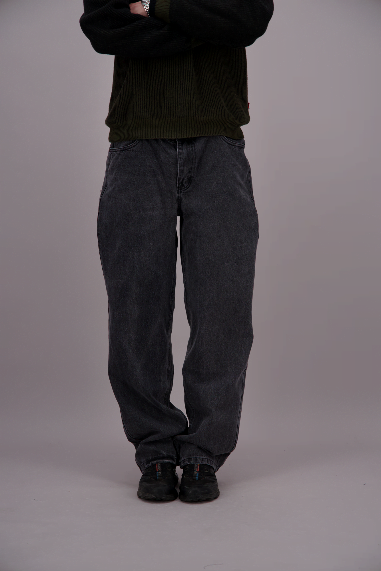 Straight Jeans Zwart